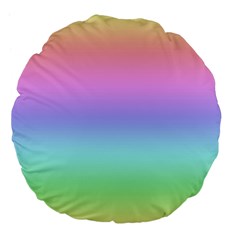 Pastel Rainbow Ombre Gradient Large 18  Premium Flano Round Cushions by SpinnyChairDesigns