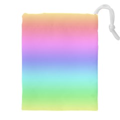 Pastel Rainbow Ombre Gradient Drawstring Pouch (5xl) by SpinnyChairDesigns