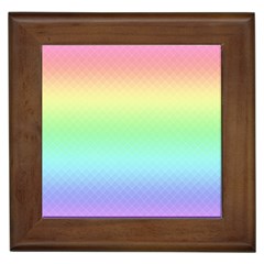 Pastel Rainbow Diamond Pattern Framed Tile by SpinnyChairDesigns