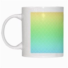 Pastel Rainbow Diamond Pattern White Mugs by SpinnyChairDesigns