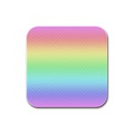 Pastel Rainbow Diamond Pattern Rubber Square Coaster (4 pack)  Front