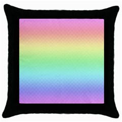 Pastel Rainbow Diamond Pattern Throw Pillow Case (black) by SpinnyChairDesigns