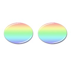 Pastel Rainbow Diamond Pattern Cufflinks (oval) by SpinnyChairDesigns