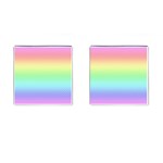 Pastel Rainbow Diamond Pattern Cufflinks (Square) Front(Pair)