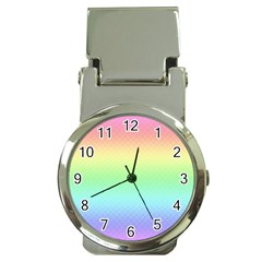 Pastel Rainbow Diamond Pattern Money Clip Watches