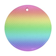 Pastel Rainbow Diamond Pattern Round Ornament (two Sides) by SpinnyChairDesigns