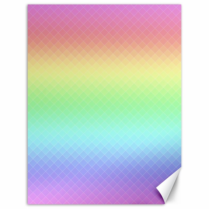 Pastel Rainbow Diamond Pattern Canvas 12  x 16 