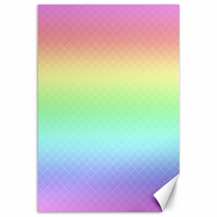 Pastel Rainbow Diamond Pattern Canvas 12  x 18 