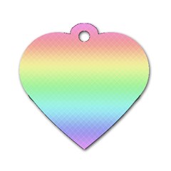 Pastel Rainbow Diamond Pattern Dog Tag Heart (two Sides) by SpinnyChairDesigns