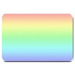 Pastel Rainbow Diamond Pattern Large Doormat  by SpinnyChairDesigns