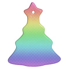 Pastel Rainbow Diamond Pattern Ornament (christmas Tree)  by SpinnyChairDesigns