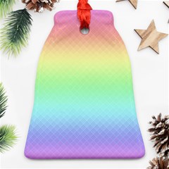 Pastel Rainbow Diamond Pattern Ornament (Bell)