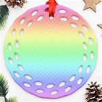 Pastel Rainbow Diamond Pattern Round Filigree Ornament (Two Sides) Front