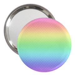 Pastel Rainbow Diamond Pattern 3  Handbag Mirrors by SpinnyChairDesigns