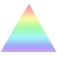 Pastel Rainbow Diamond Pattern Wooden Puzzle Triangle by SpinnyChairDesigns