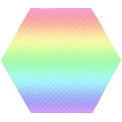 Pastel Rainbow Diamond Pattern Wooden Puzzle Hexagon by SpinnyChairDesigns