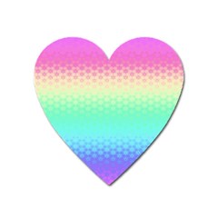 Rainbow Floral Ombre Print Heart Magnet by SpinnyChairDesigns