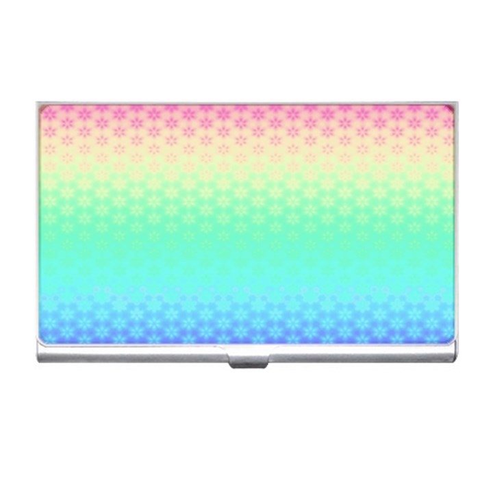 Rainbow Floral Ombre Print Business Card Holder