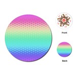 Rainbow Floral Ombre Print Playing Cards Single Design (Round) Front