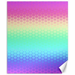 Rainbow Floral Ombre Print Canvas 8  X 10  by SpinnyChairDesigns