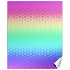 Rainbow Floral Ombre Print Canvas 16  X 20  by SpinnyChairDesigns