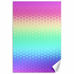 Rainbow Floral Ombre Print Canvas 20  X 30  by SpinnyChairDesigns