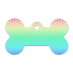 Rainbow Floral Ombre Print Dog Tag Bone (one Side) by SpinnyChairDesigns