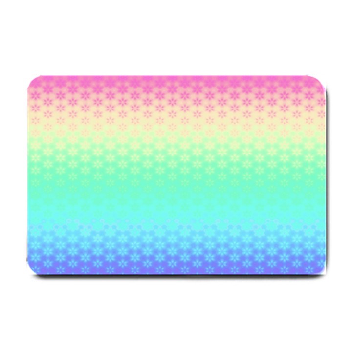 Rainbow Floral Ombre Print Small Doormat 