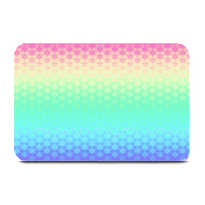 Rainbow Floral Ombre Print Plate Mats