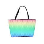 Rainbow Floral Ombre Print Classic Shoulder Handbag Back