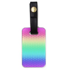 Rainbow Floral Ombre Print Luggage Tag (one Side) by SpinnyChairDesigns