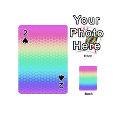 Rainbow Floral Ombre Print Playing Cards 54 Designs (mini) by SpinnyChairDesigns