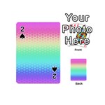 Rainbow Floral Ombre Print Playing Cards 54 Designs (Mini) Front - Spade2