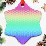 Rainbow Floral Ombre Print Snowflake Ornament (Two Sides) Front