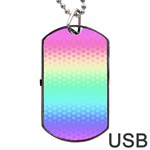 Rainbow Floral Ombre Print Dog Tag USB Flash (Two Sides) Back