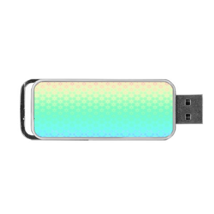 Rainbow Floral Ombre Print Portable USB Flash (One Side)