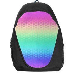 Rainbow Floral Ombre Print Backpack Bag by SpinnyChairDesigns