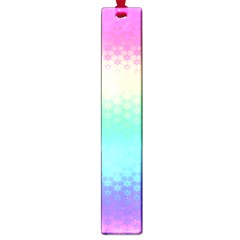 Rainbow Floral Ombre Print Large Book Marks by SpinnyChairDesigns