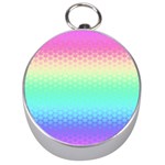 Rainbow Floral Ombre Print Silver Compasses Front