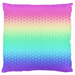 Rainbow Floral Ombre Print Standard Flano Cushion Case (two Sides) by SpinnyChairDesigns