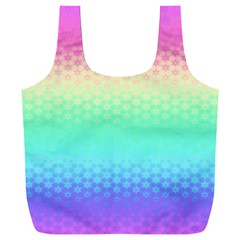 Rainbow Floral Ombre Print Full Print Recycle Bag (xxxl) by SpinnyChairDesigns