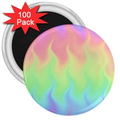 Pastel Rainbow Flame Ombre 3  Magnets (100 Pack) by SpinnyChairDesigns