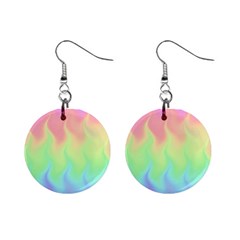 Pastel Rainbow Flame Ombre Mini Button Earrings by SpinnyChairDesigns