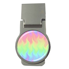 Pastel Rainbow Flame Ombre Money Clips (round)  by SpinnyChairDesigns