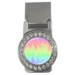 Pastel Rainbow Flame Ombre Money Clips (cz)  by SpinnyChairDesigns