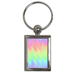 Pastel Rainbow Flame Ombre Key Chain (rectangle) by SpinnyChairDesigns