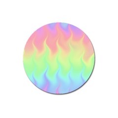 Pastel Rainbow Flame Ombre Magnet 3  (round) by SpinnyChairDesigns