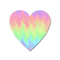 Pastel Rainbow Flame Ombre Heart Magnet by SpinnyChairDesigns