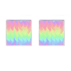 Pastel Rainbow Flame Ombre Cufflinks (square) by SpinnyChairDesigns