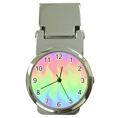 Pastel Rainbow Flame Ombre Money Clip Watches by SpinnyChairDesigns